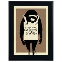 Banksy Laugh Now unsigned screen print Pest Control authenticated GraffitiStreet