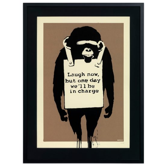 Banksy Laugh Now unsigned screen print Pest Control authenticated GraffitiStreet