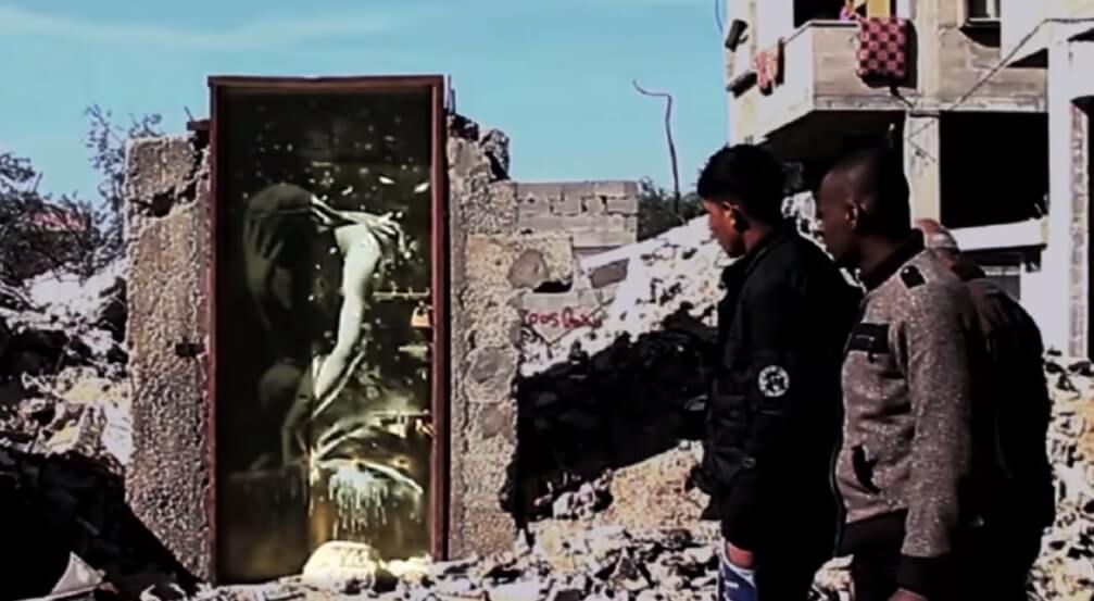 Banksy Niobe mural in Gaza