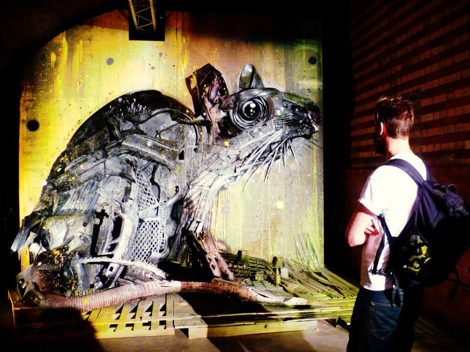Bordalo II London Rat at GraffitiStreet Underground