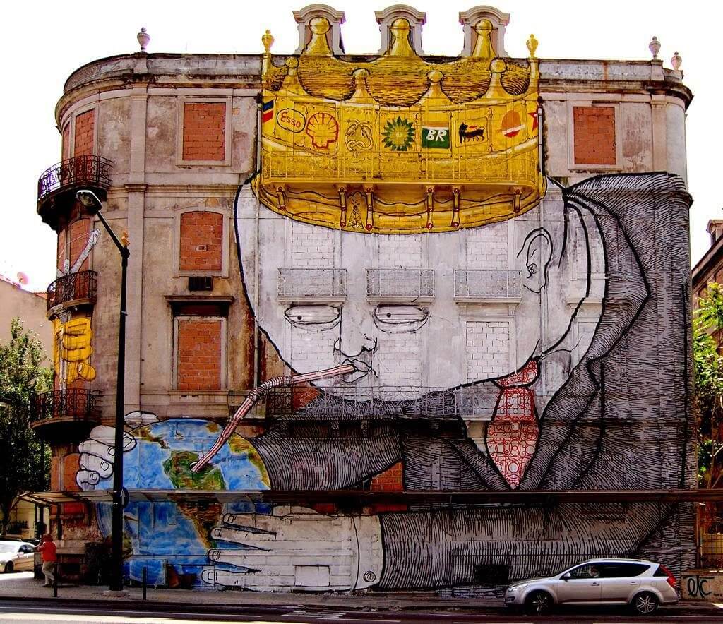 Blu environmental street art activism mural