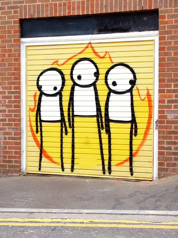 Stik, Street art piece 'Children of fire'