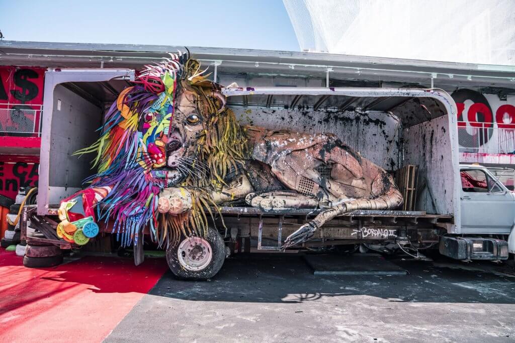 Bordalo II, Wild Wild Waste, Big Trash Animal Zoo, Life is Beautiful Festival, downtown Las Vegas 2018. Photo Credit JustKids
