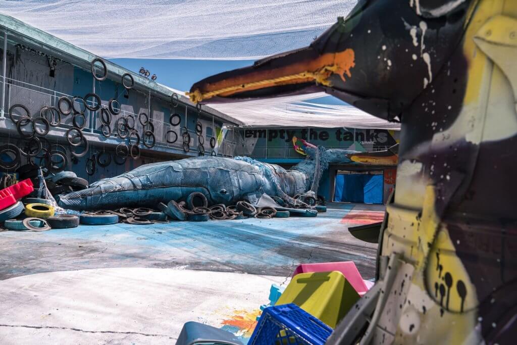 Bordalo II, Wild Wild Waste, Big Trash Animal Zoo, Life is Beautiful Festival, downtown Las Vegas 2018. Photo Credit JustKids