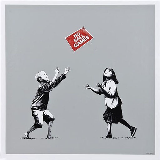 Banksy - No Ball Games (Grey)