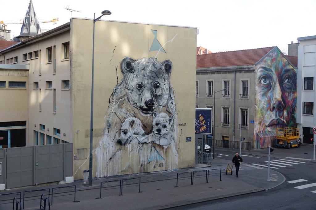 Bordalo II Polar Bears Nancy at École Didion in 2020