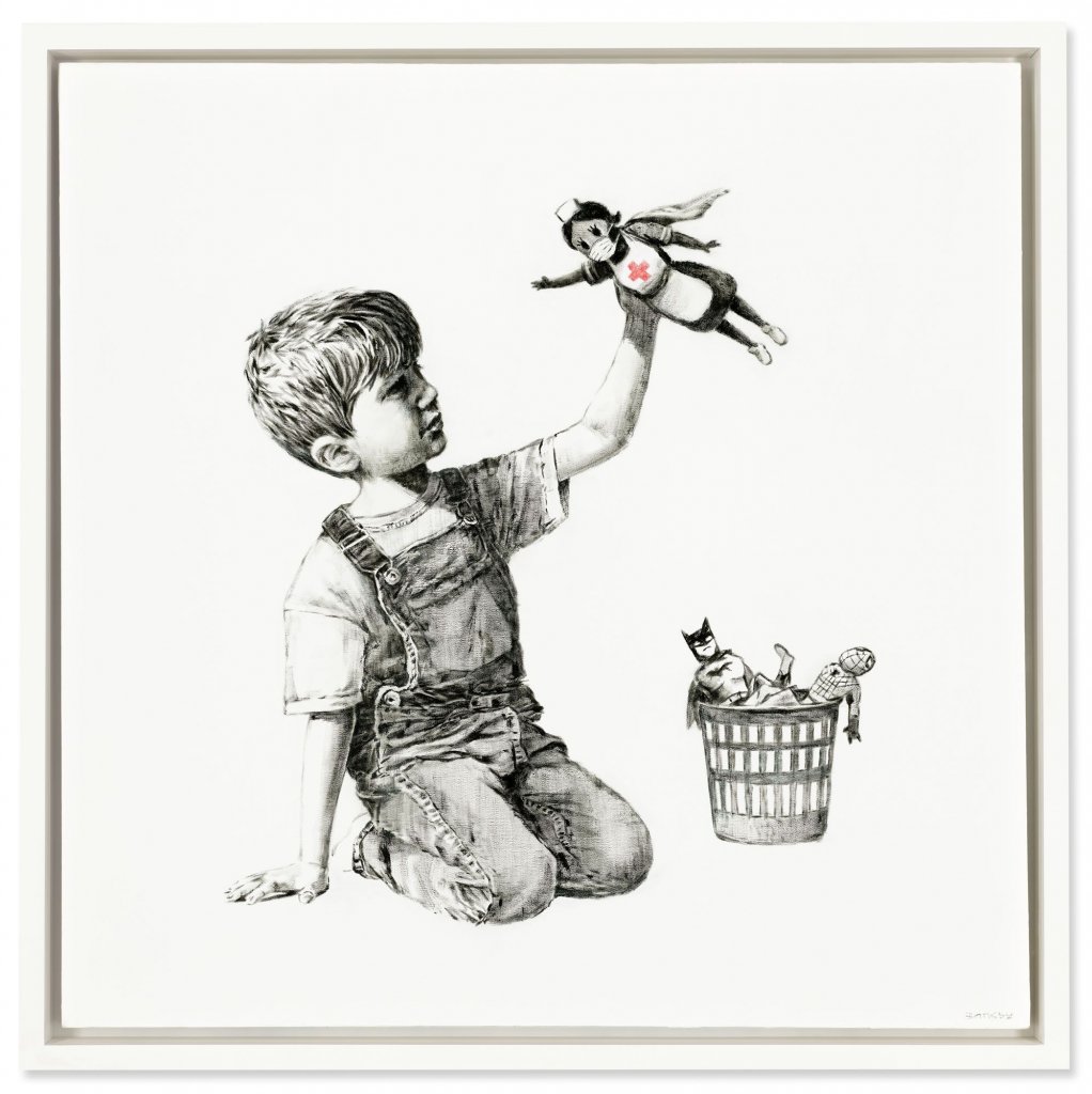 Banksy auction results painting Game Changer sold at Christie’s London.