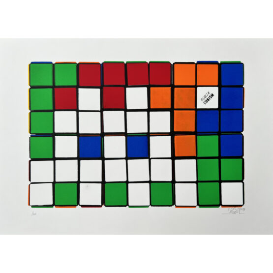 Invader - Six-Cubes (Blue & Orange)
