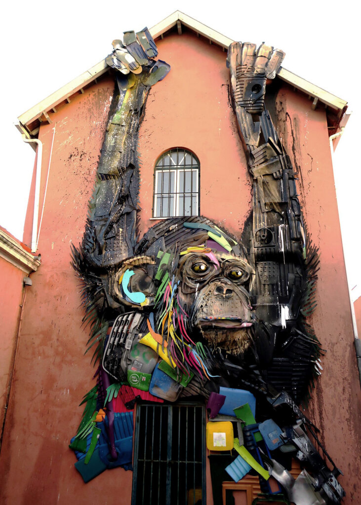 Environmental street art activism by Bordalo II