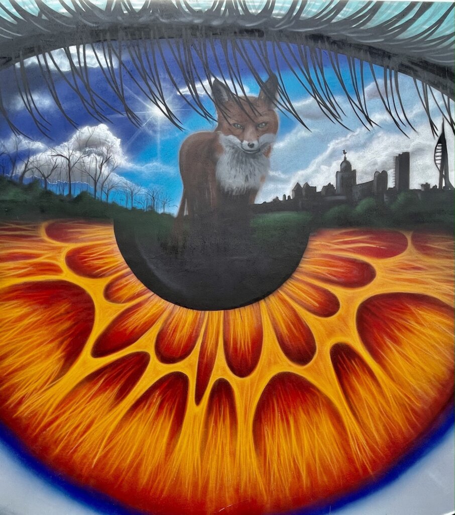 Street Artist My Dog Sighs and Friends paint Hilsea Lido as part of levelling up Portsmouth, 2023. Image © Graffiti Street
