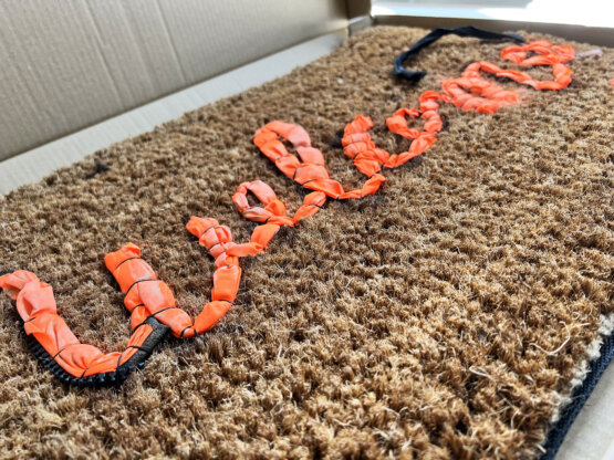 Banksy GDP Welcome Mat life vest fabric doormat GraffitiStreet