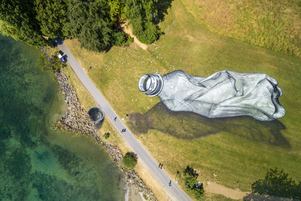Saype biodegradable land art and environmental activism