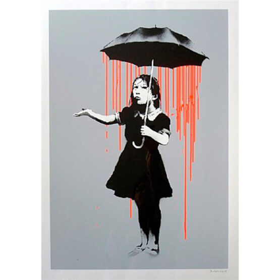 Banksy - Nola  (Orange Rain) (Signed)