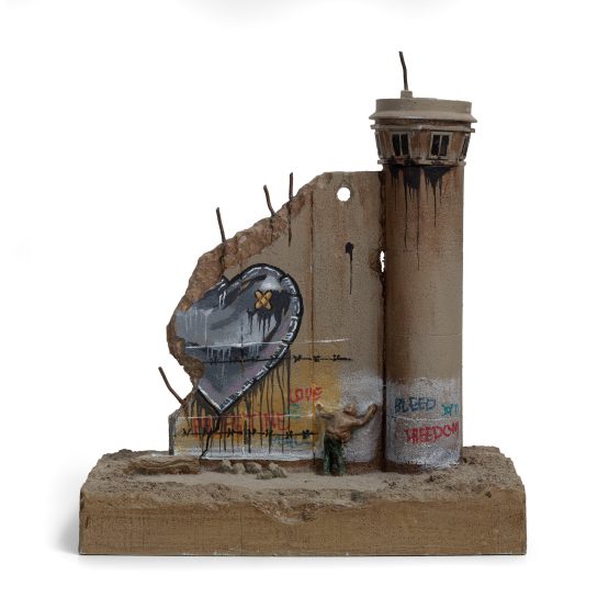 Banksy Walled Off Hotel Love Hurts defeated wall section sculpture 2018 GraffitiStreet
