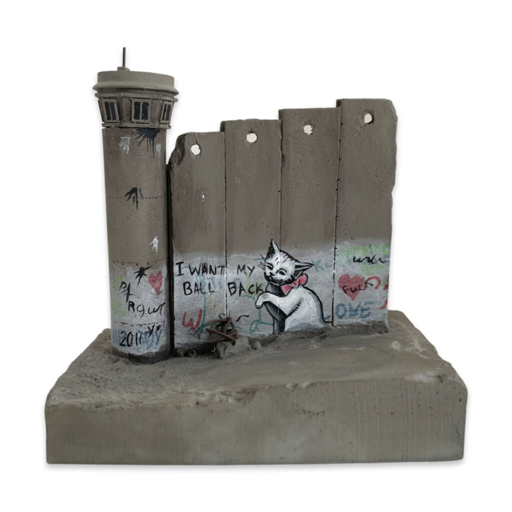 Banksy Walled Off Hotel collectibles and miniature wall sculptures from Bethlehem