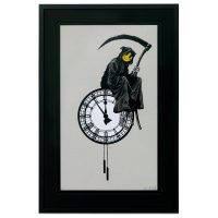 Banksy Grin Reaper screen print Pest Control authenticated GraffitiStreet