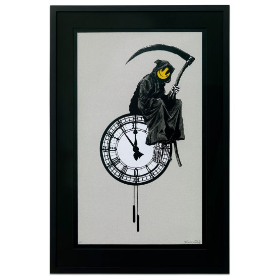 Banksy Grin Reaper screen print Pest Control authenticated GraffitiStreet