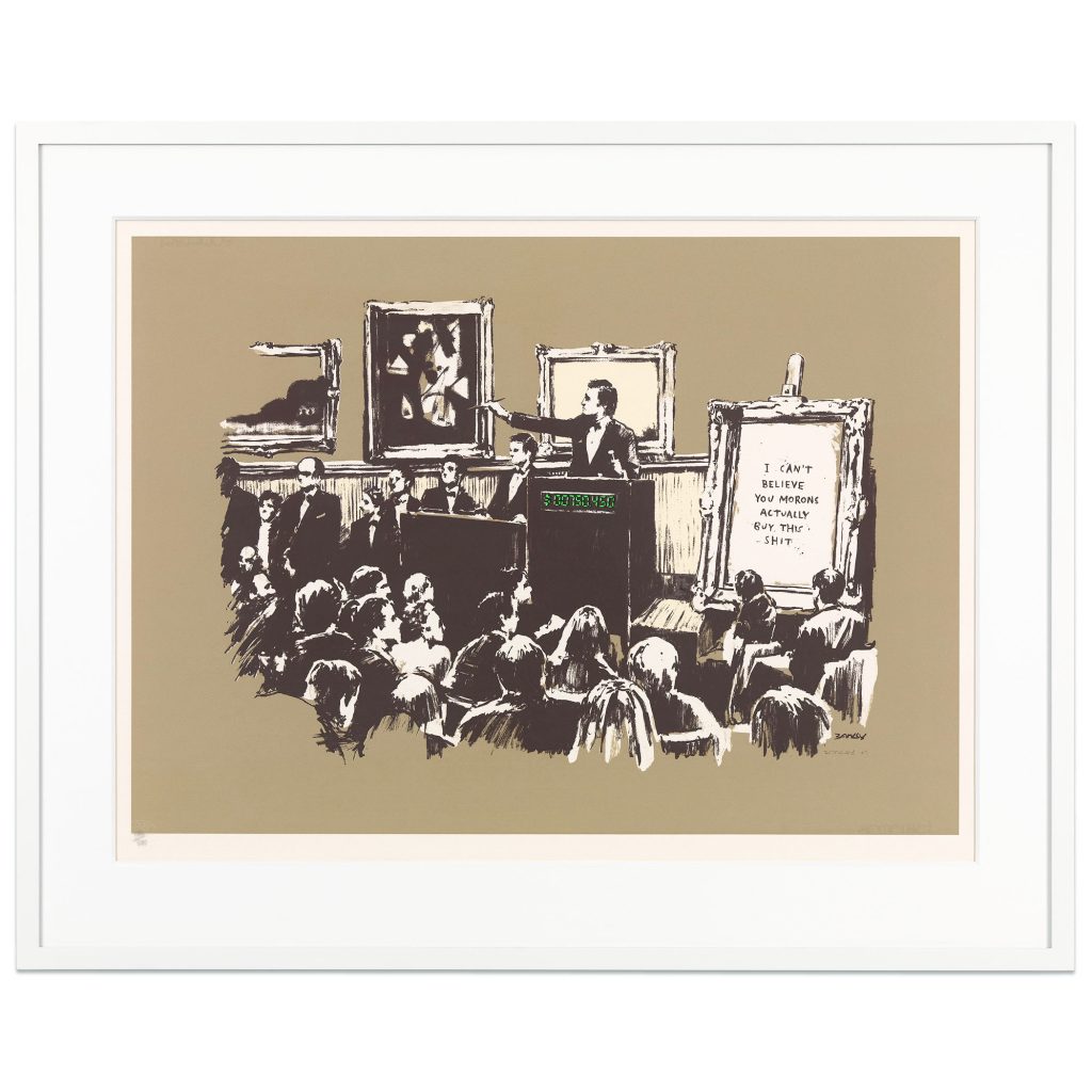 Authentic Banksy Morons Sepia signed print with Pest Control COA for sale