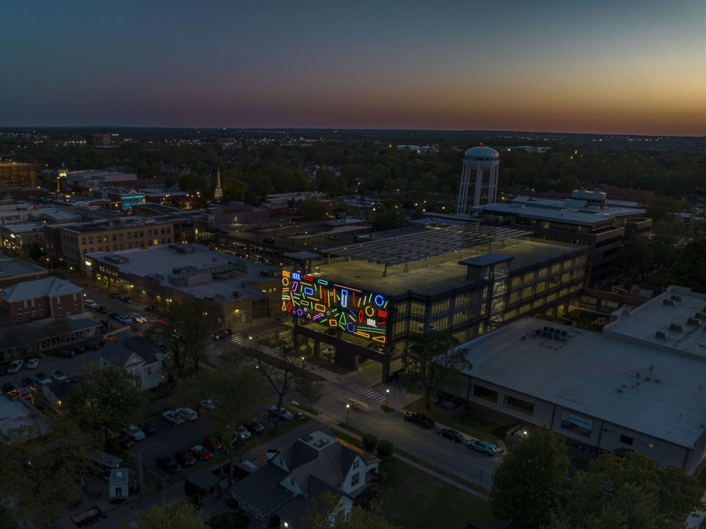 Spidertag Interactive Neon Murals INM#16 in Bentonville Arkansas with JustKids