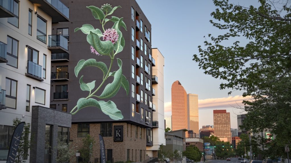 Mona Caron Weeds mural celebrating urban vegetation