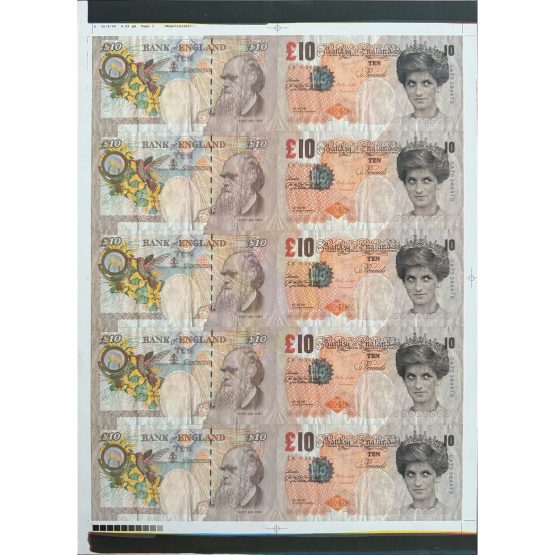 Banksy - Di-Faced Tenner Sheet (Uncut)