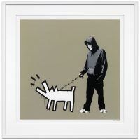 Banksy Choose Your Weapon khaki screen print Pest Control authenticated GraffitiStreet