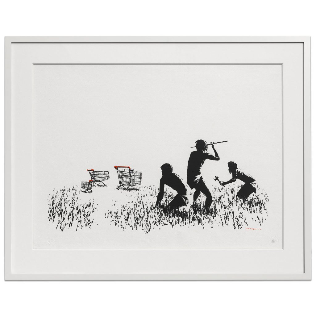 Authentic Banksy Trolleys signed print with Pest Control COA for sale
