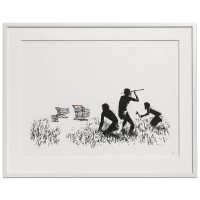 Authentic Banksy Trolleys signed print with Pest Control COA for sale