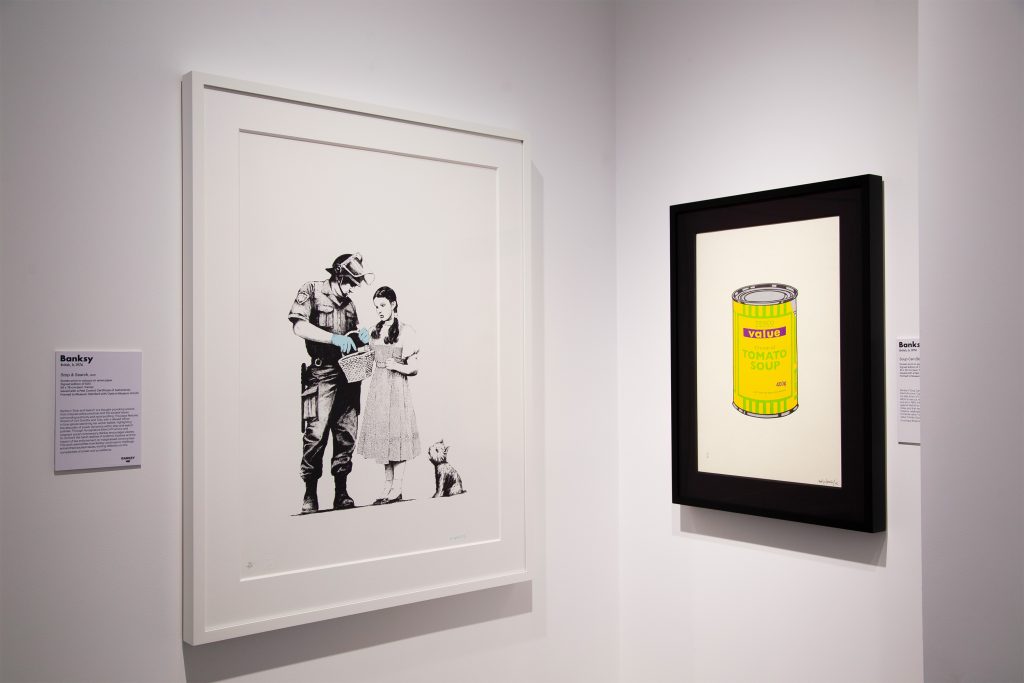 Banksy Soup Can displayed at GraffitiStreet Gallery during Banksy Editions Volume I