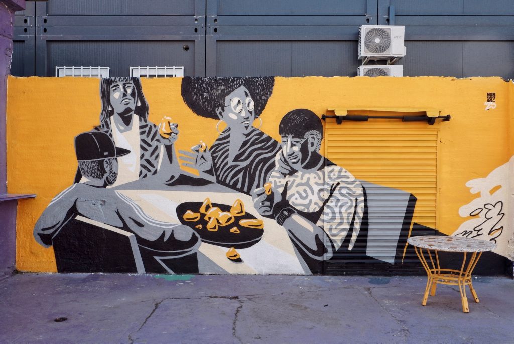 Urban art festival murals at B-Murals Nau Bostik