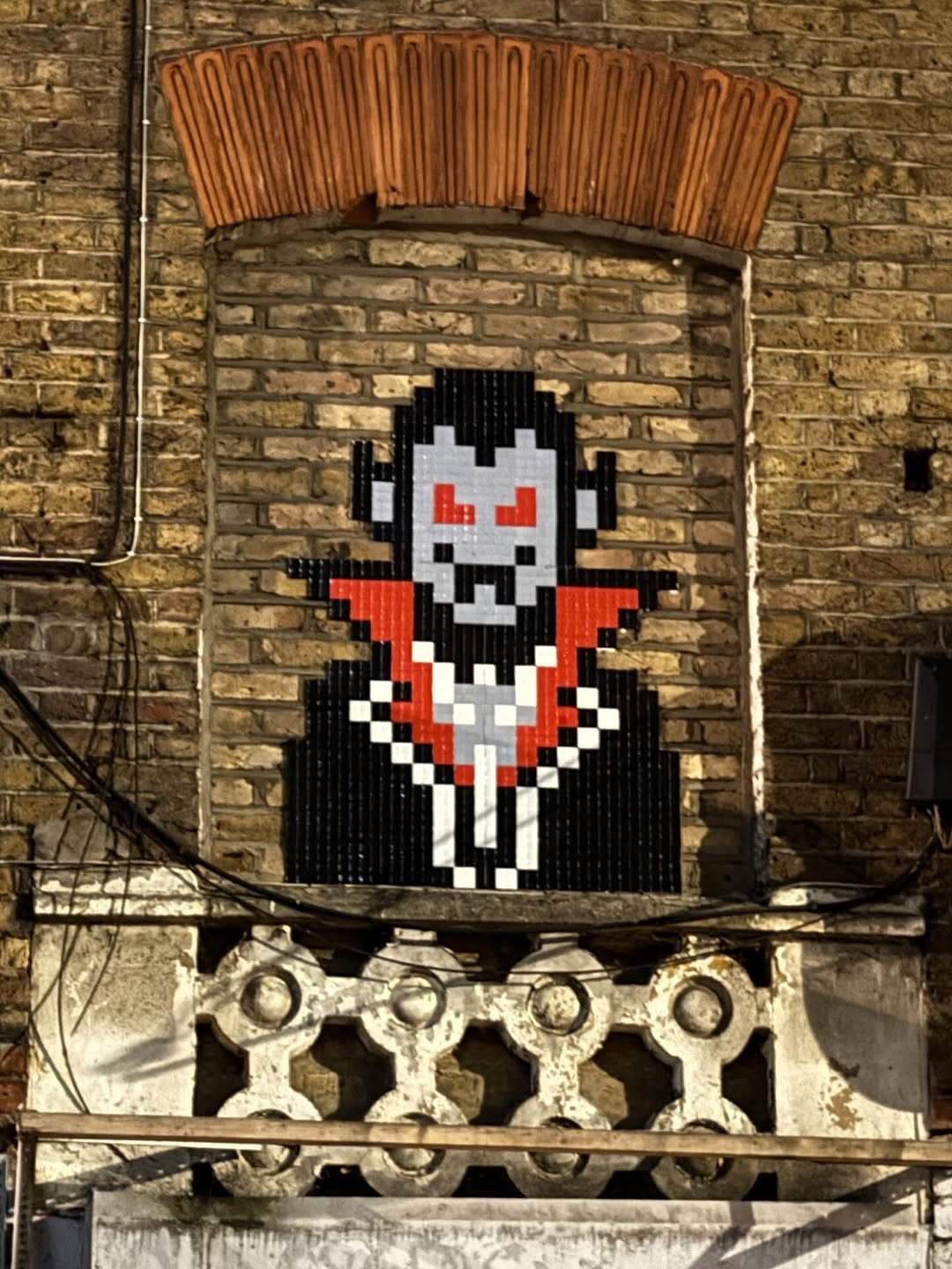 Pixelated street art from Invader London invasion in East London
