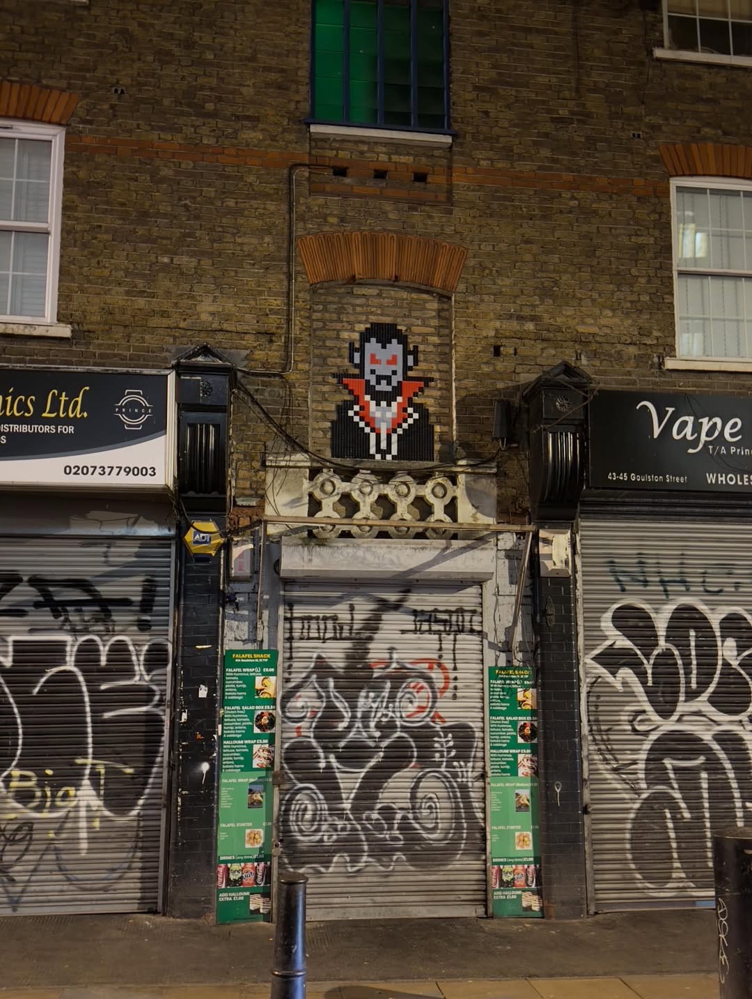 Dracula mosaic from Invader London invasion on Goulston Street