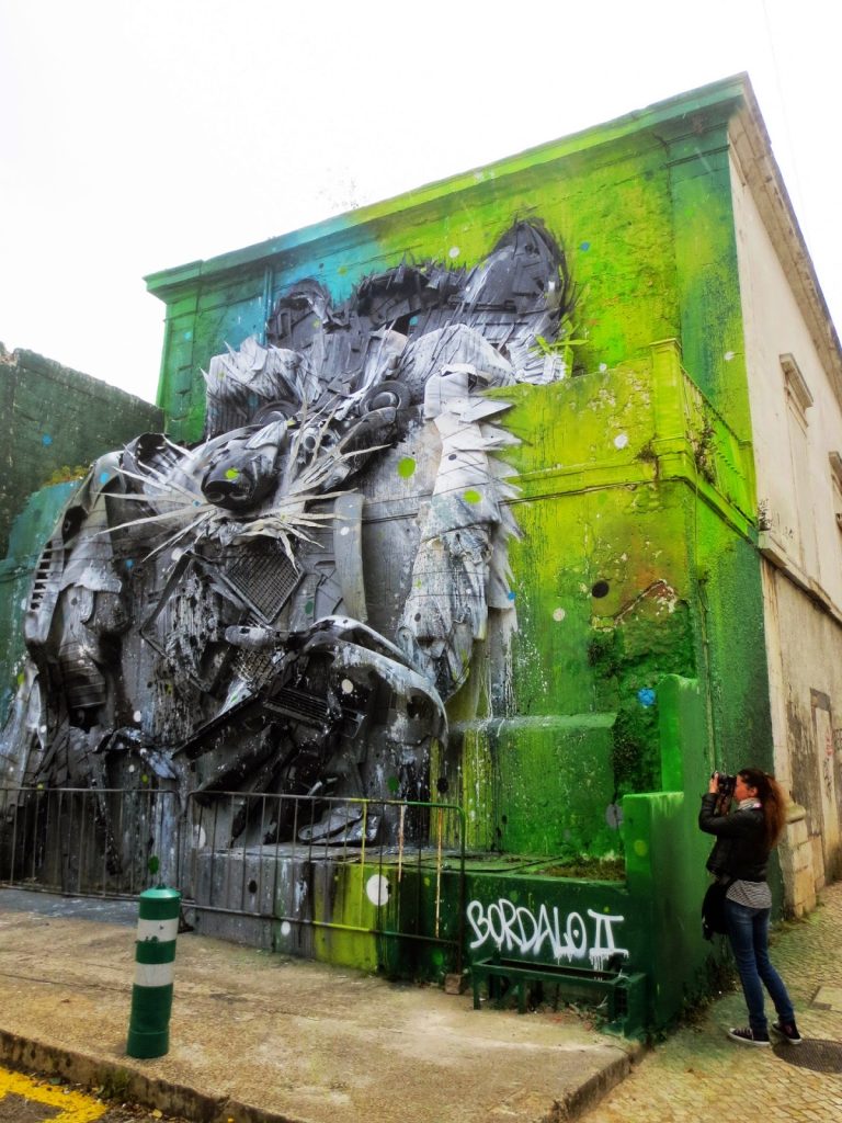 Bordalo II recycling Big Raccoon from Belém to Chelas