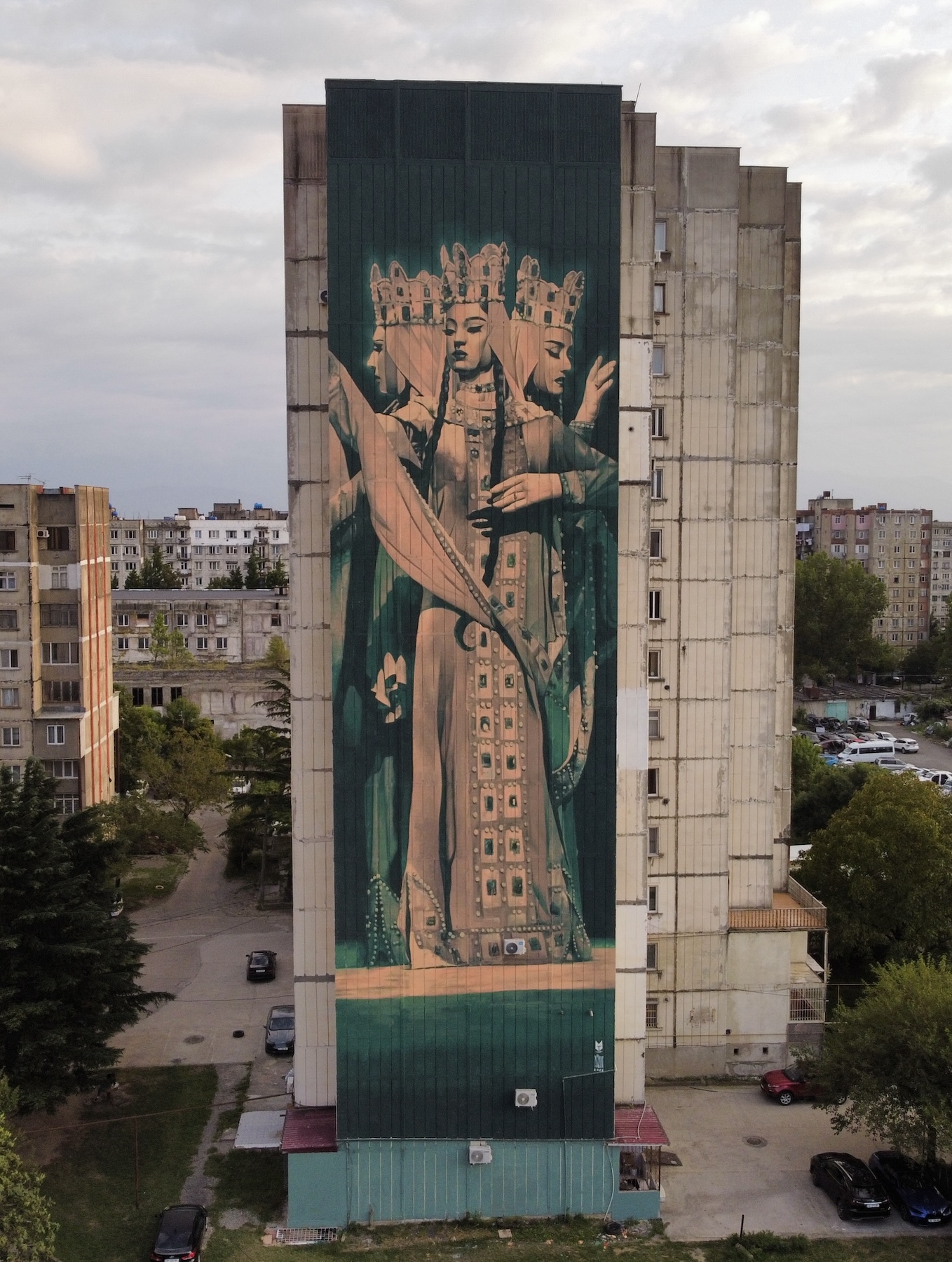 TMF Studio and Afzan Pirzade Samaya Dance Series mural at Tbilisi Mural Fest 2025 in Kutaisi