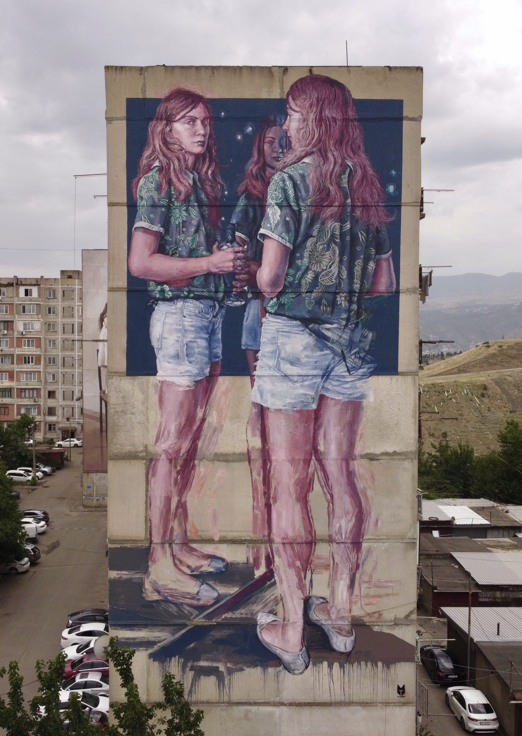 Fintan Magee mural Girl in the Mirrors at Tbilisi Mural Fest 2025