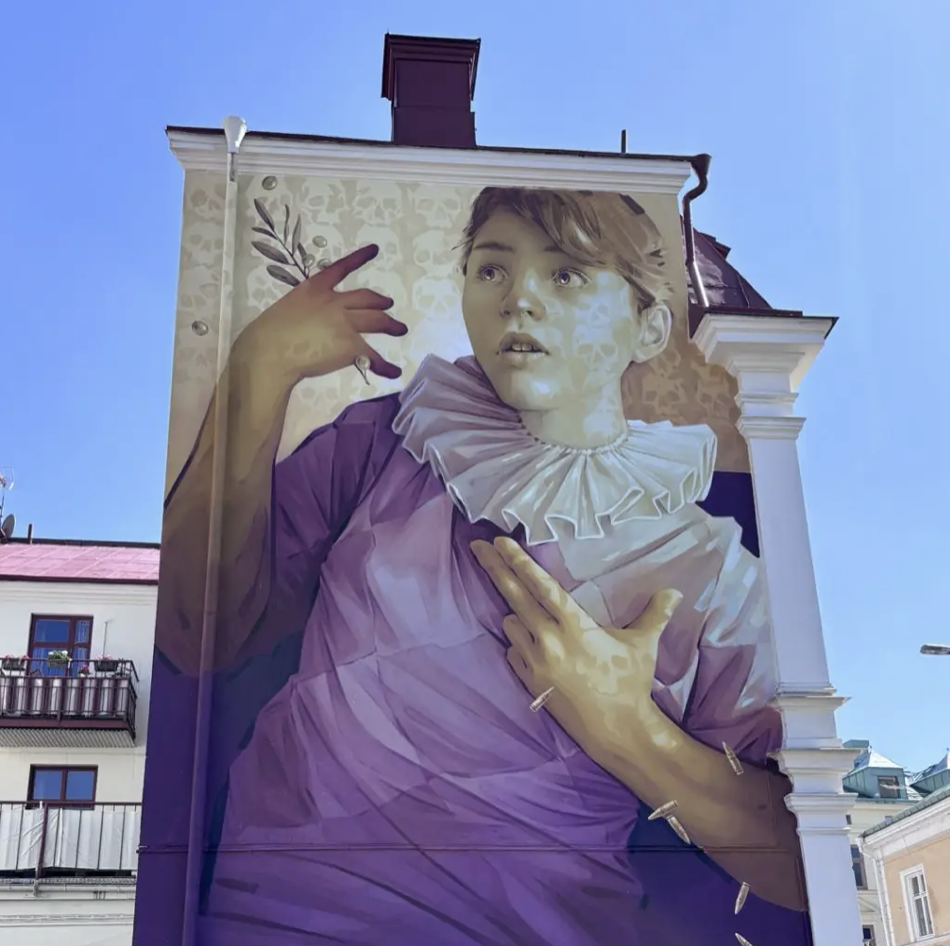 INTI mural Oskarshamn Nakba 1948–2025 painted for Oskarshamnsstreetart 2025