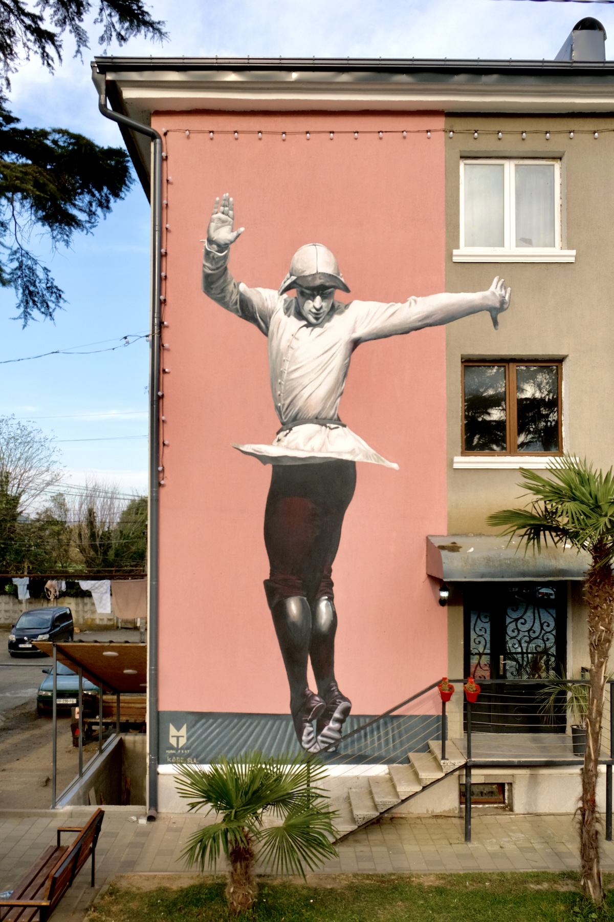 TMF Studio and Irakli Kadeishvili Dance Series mural at Tbilisi Mural Fest 2025 in Lanchkhuti
