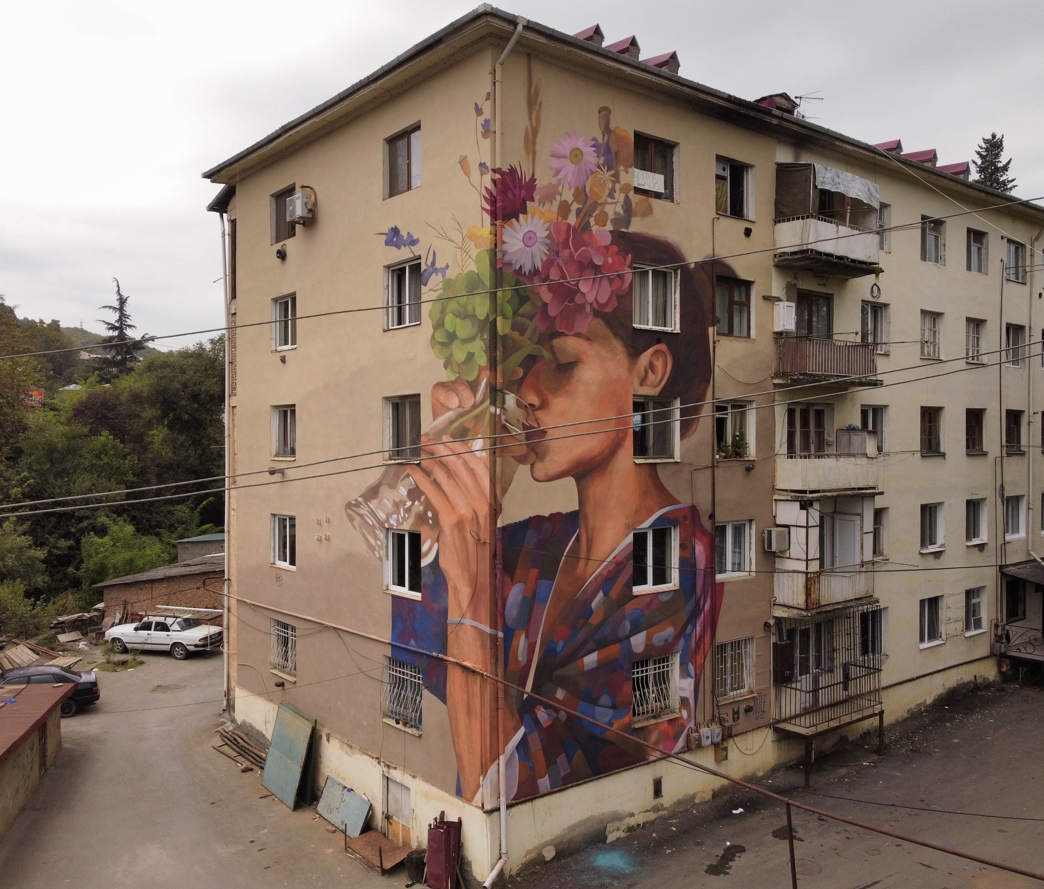 Artez mural Thirst for Nature at Tbilisi Mural Fest 2025 in Gurjaani