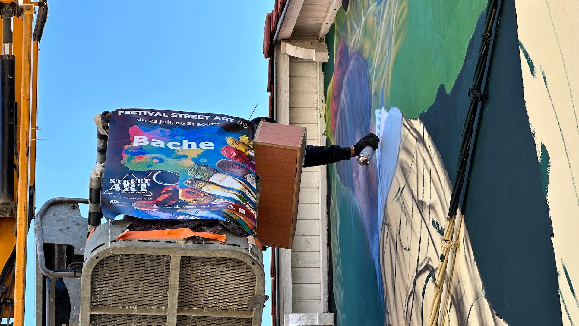 Rue Laennec open-air museum featuring Bache Boulogne-sur-Mer street art mural
