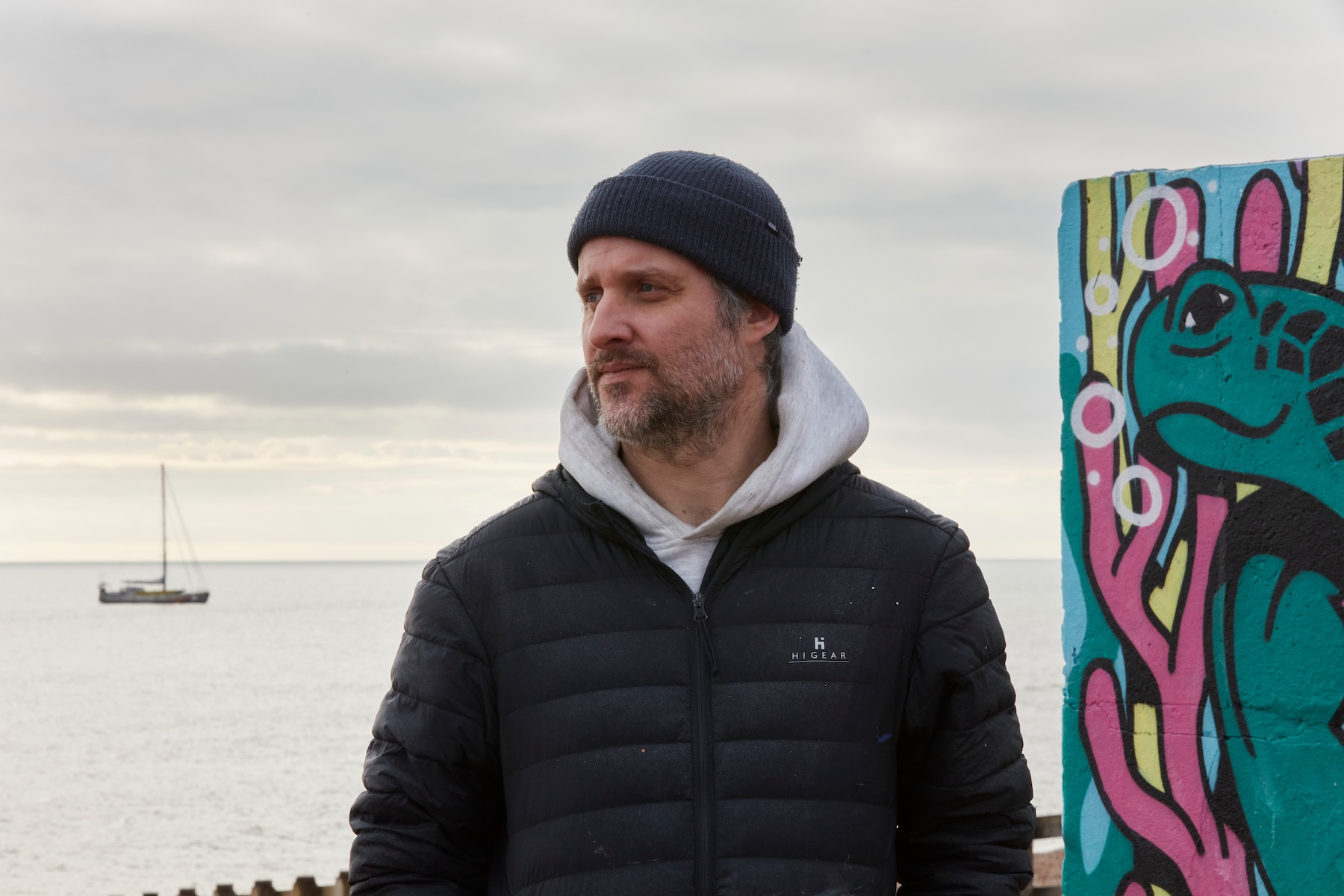 High Seas Treaty mural by street artist Richt on the English coast
