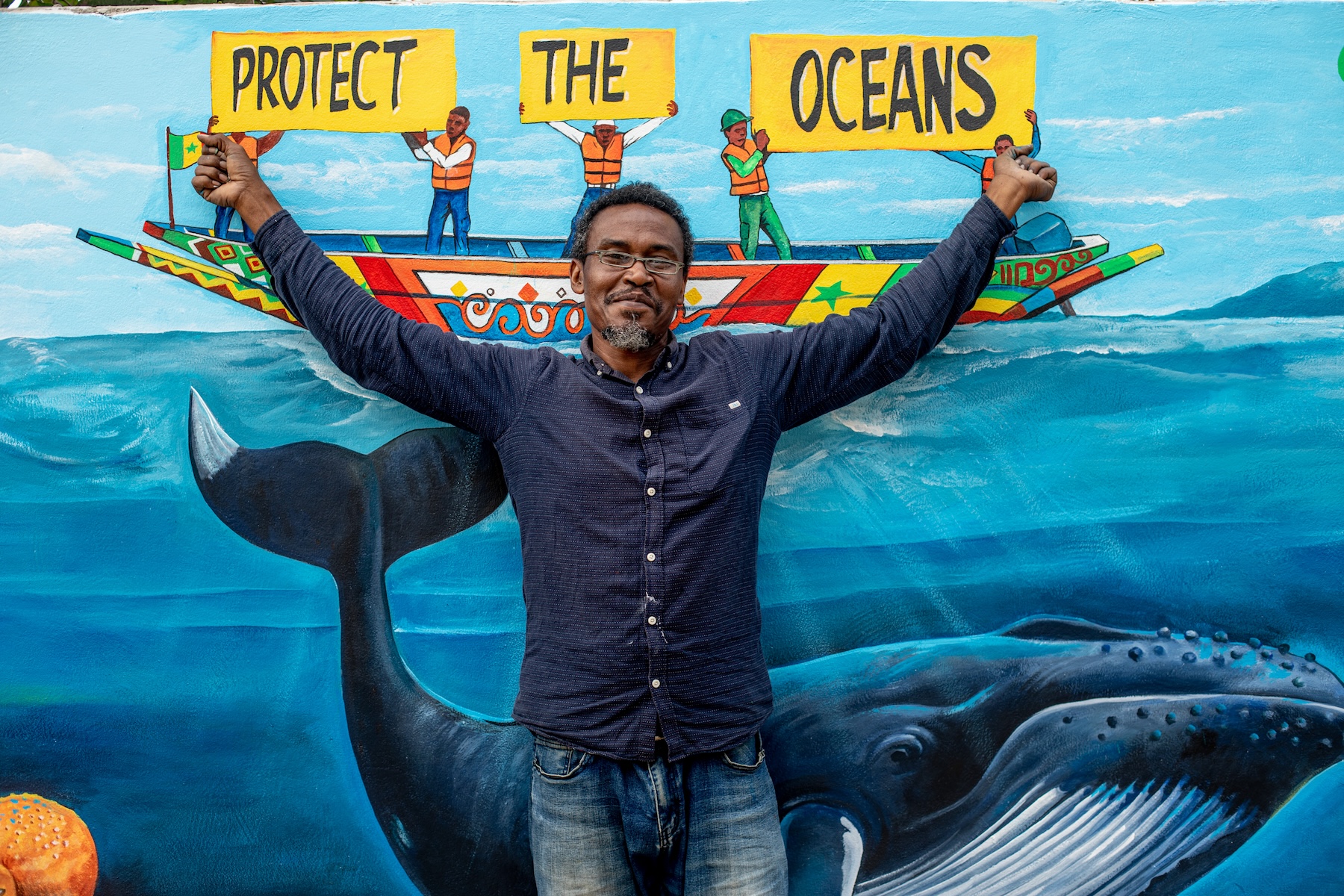 Senegal street art responding to ocean protection and the High Seas Treaty