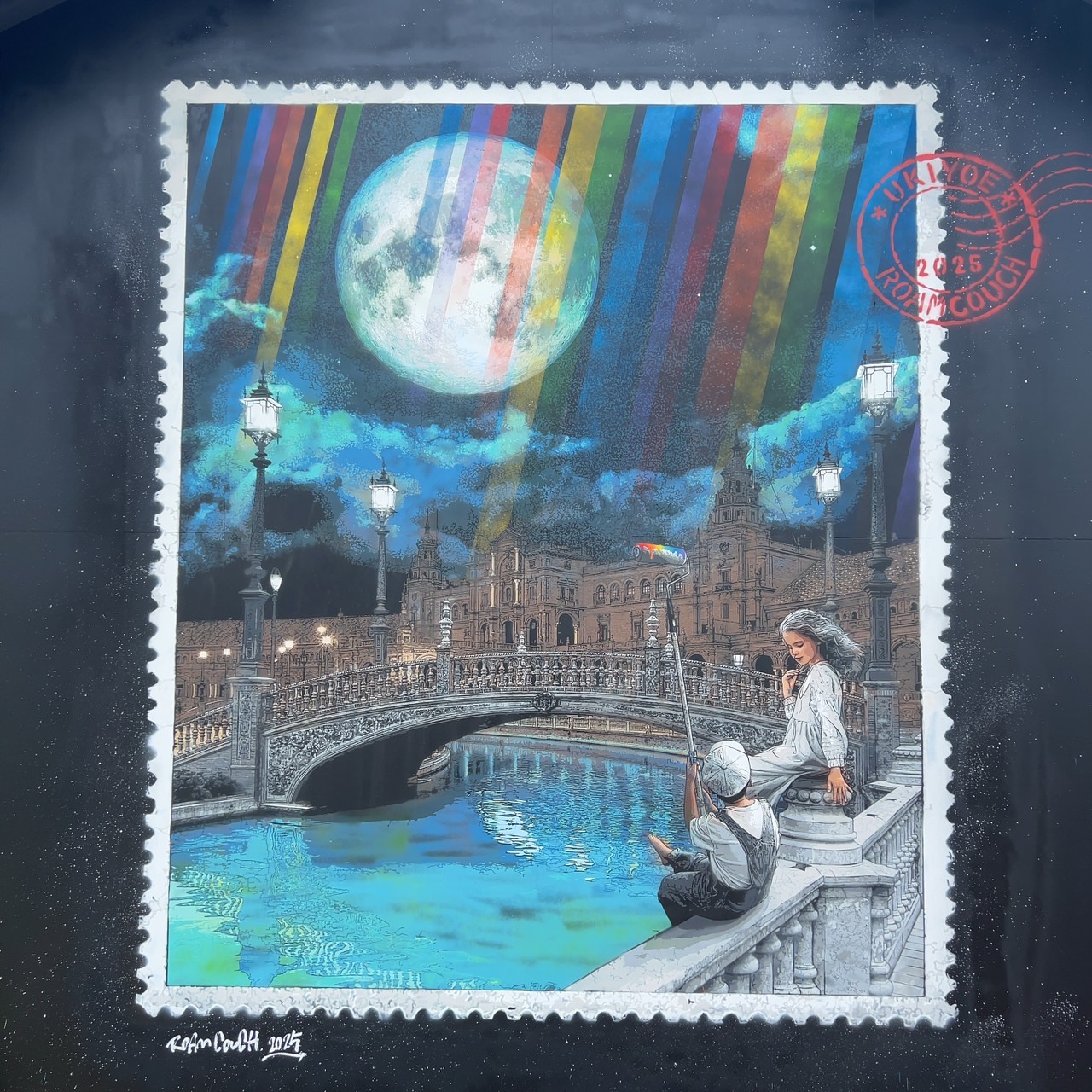 Rainbow Inc mural series by RoamCouch in Seville postcard frame
