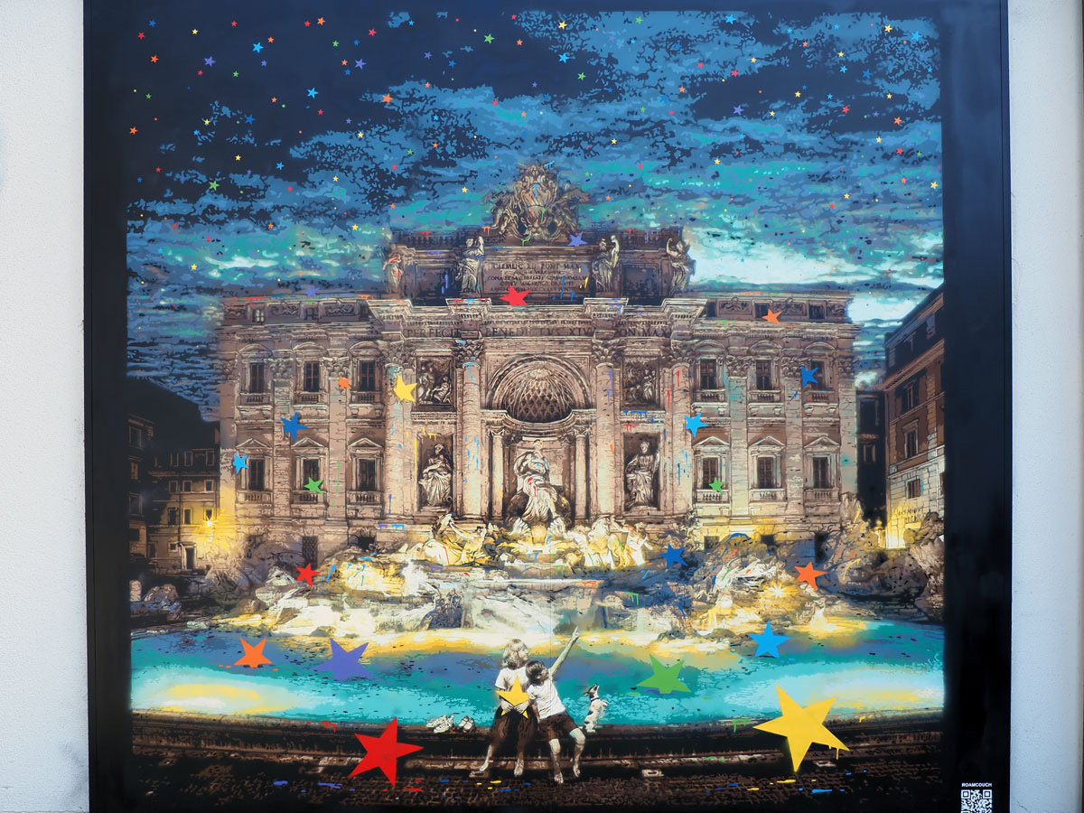 When You Wish Upon a Star RoamCouch mural Rome Trevi Fountain