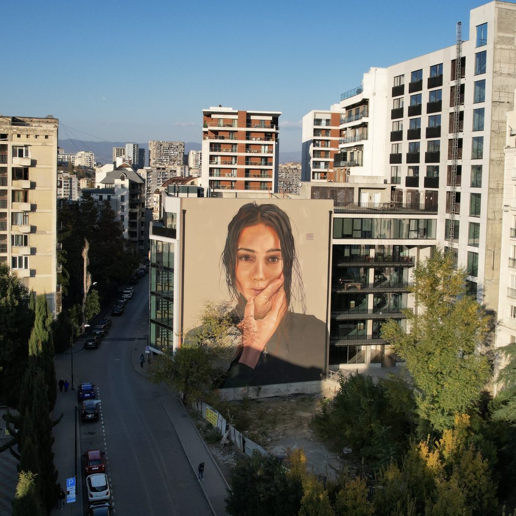 Maclaim mural Mariam Tbilisi on Chavchavadze Avenue in Vake district