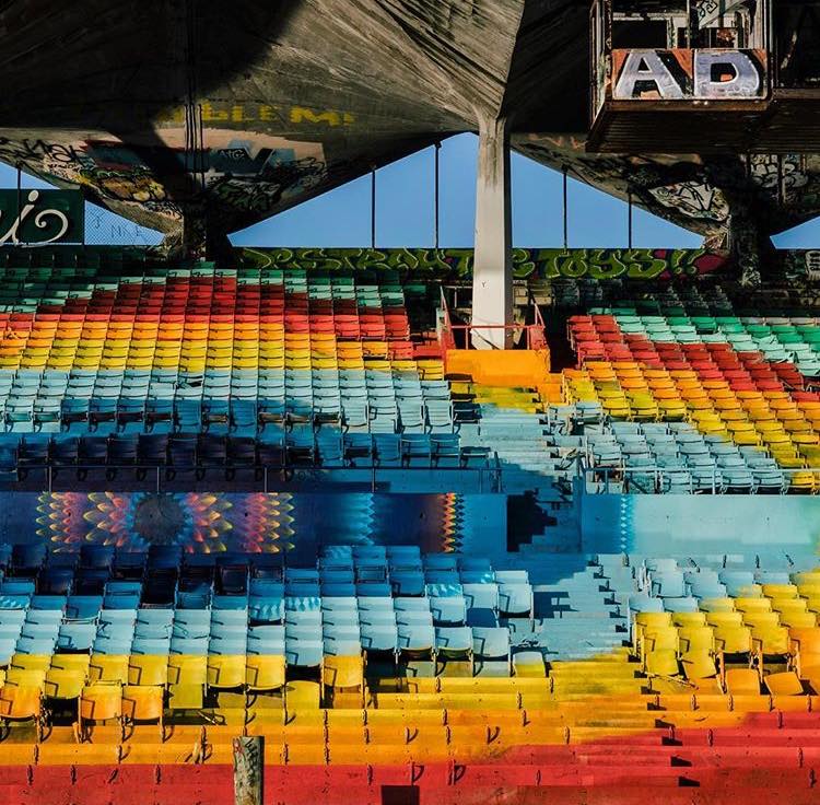 Detail of HOXXOH Miami Marine Stadium
concentric eye mural