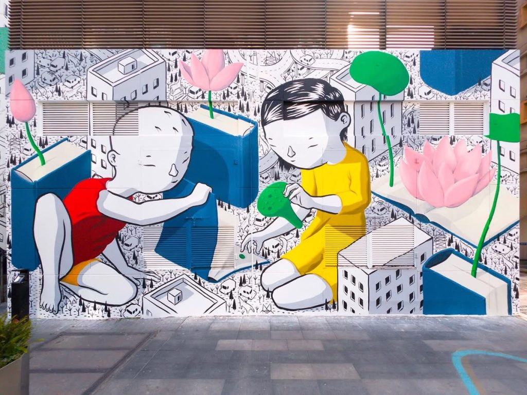 Millo The Book of Life mural Shanghai in Knowledge and Innovation Community KIC