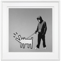 Banksy Choose Your Weapon silver screen print Pest Control authenticated GraffitiStreet