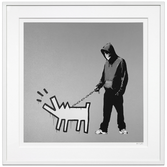 Banksy Choose Your Weapon silver screen print Pest Control authenticated GraffitiStreet