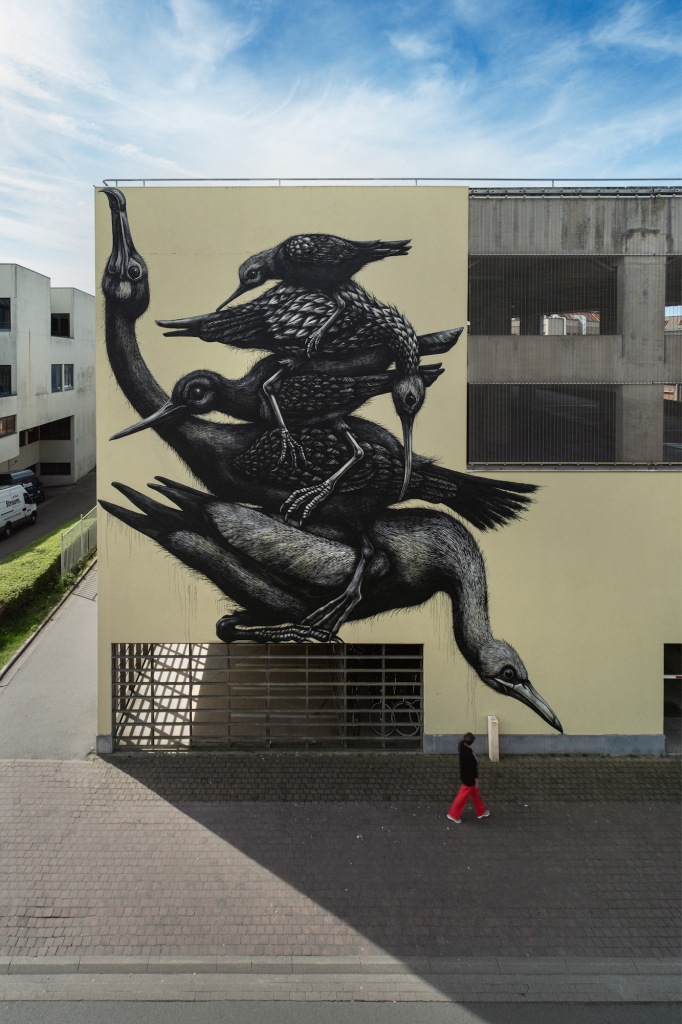 ROA The Crystal Ship 2026 large scale mural in Belgium