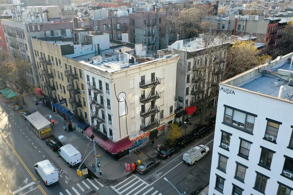 STIK Liberty mural 2013 East Village full building